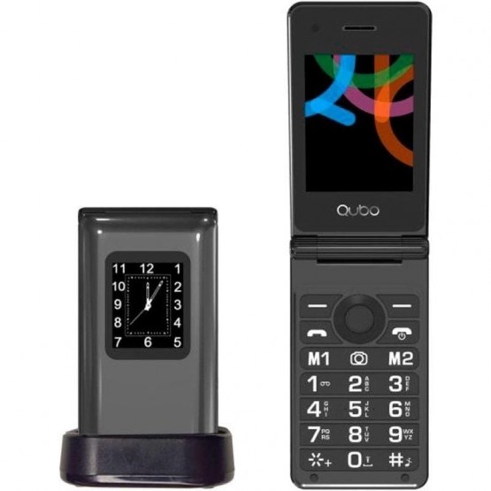 Teléfono Móvil Qubo X-28BKC para Personas Mayores/ Negro